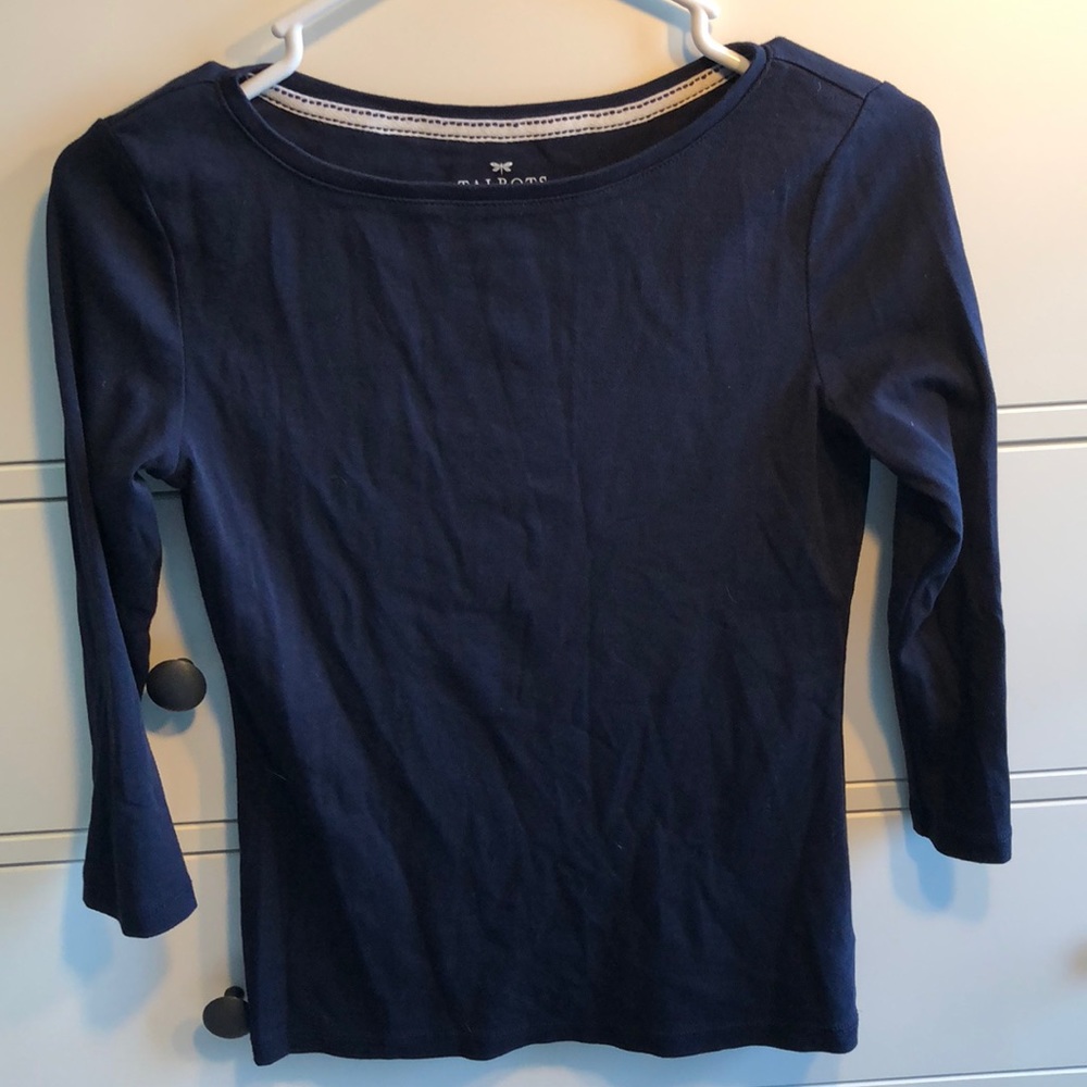 Talbots dark navy 3/4 length sleeve